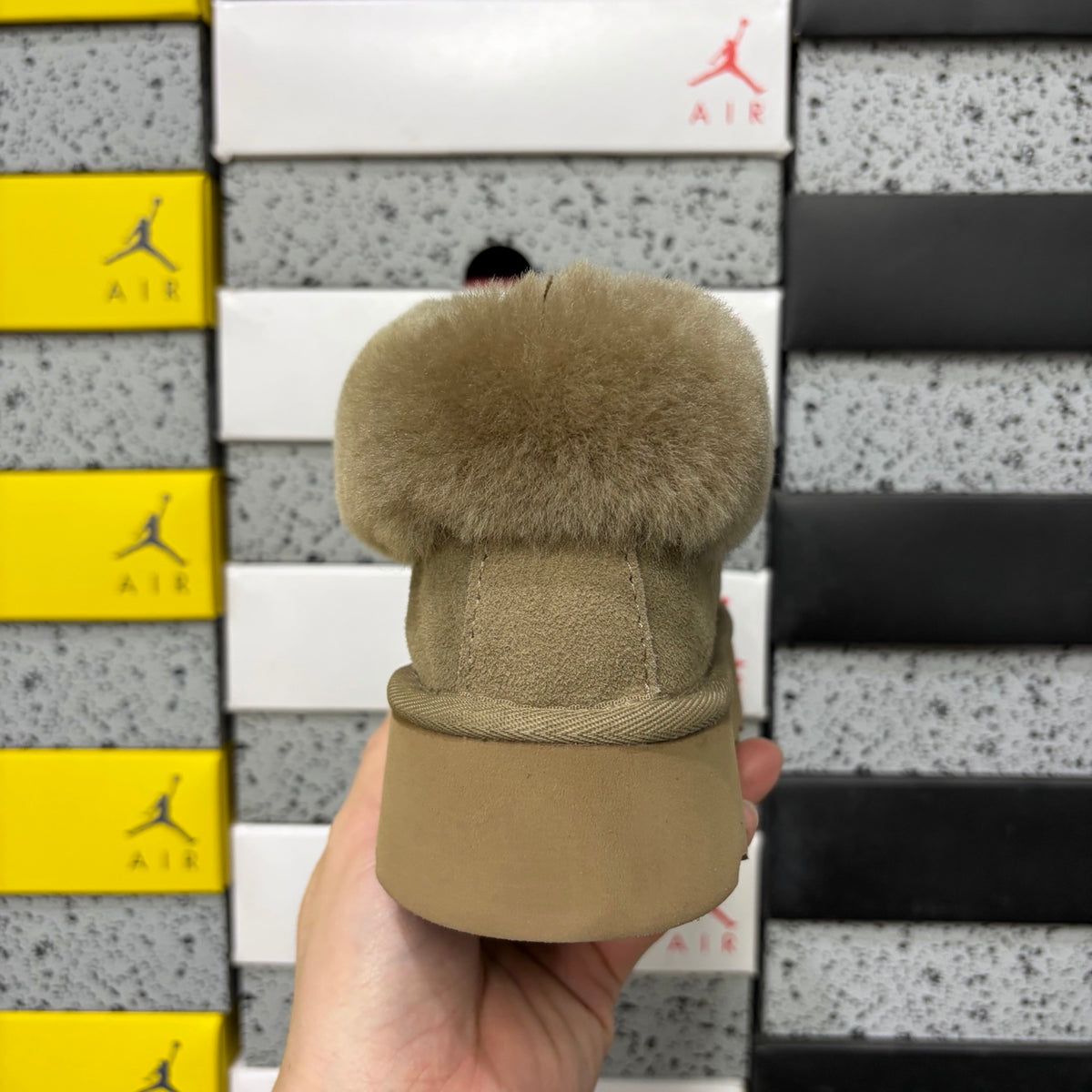 UGG Antelope Brown Slip-On Shoes with Plush Collar