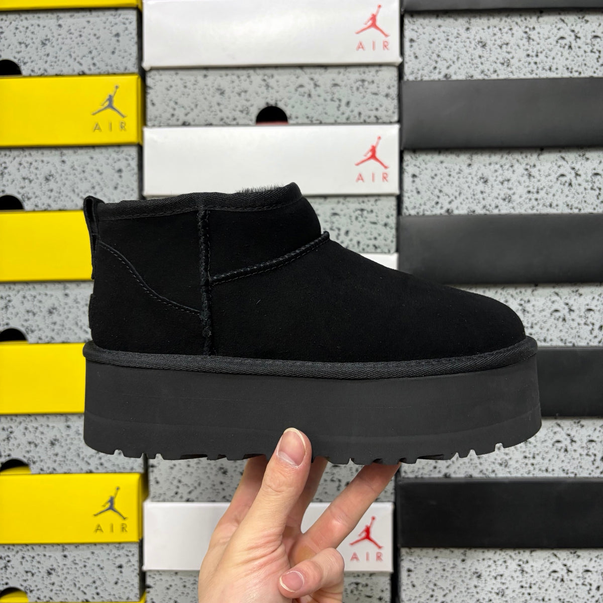 UGG Black Platform Ankle Boots – 5 cm Sole