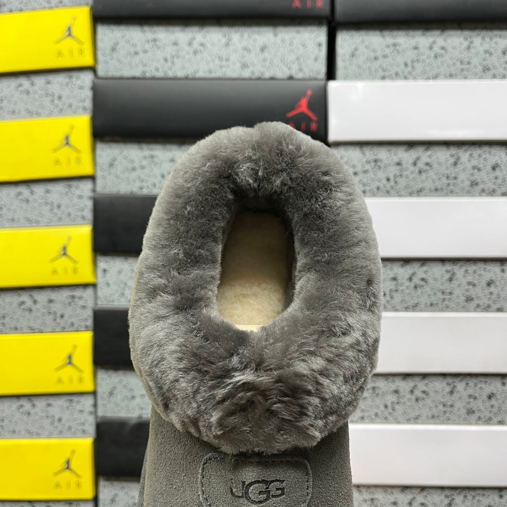 UGG Gray Slip-On Ankle Shoes with Plush Collar