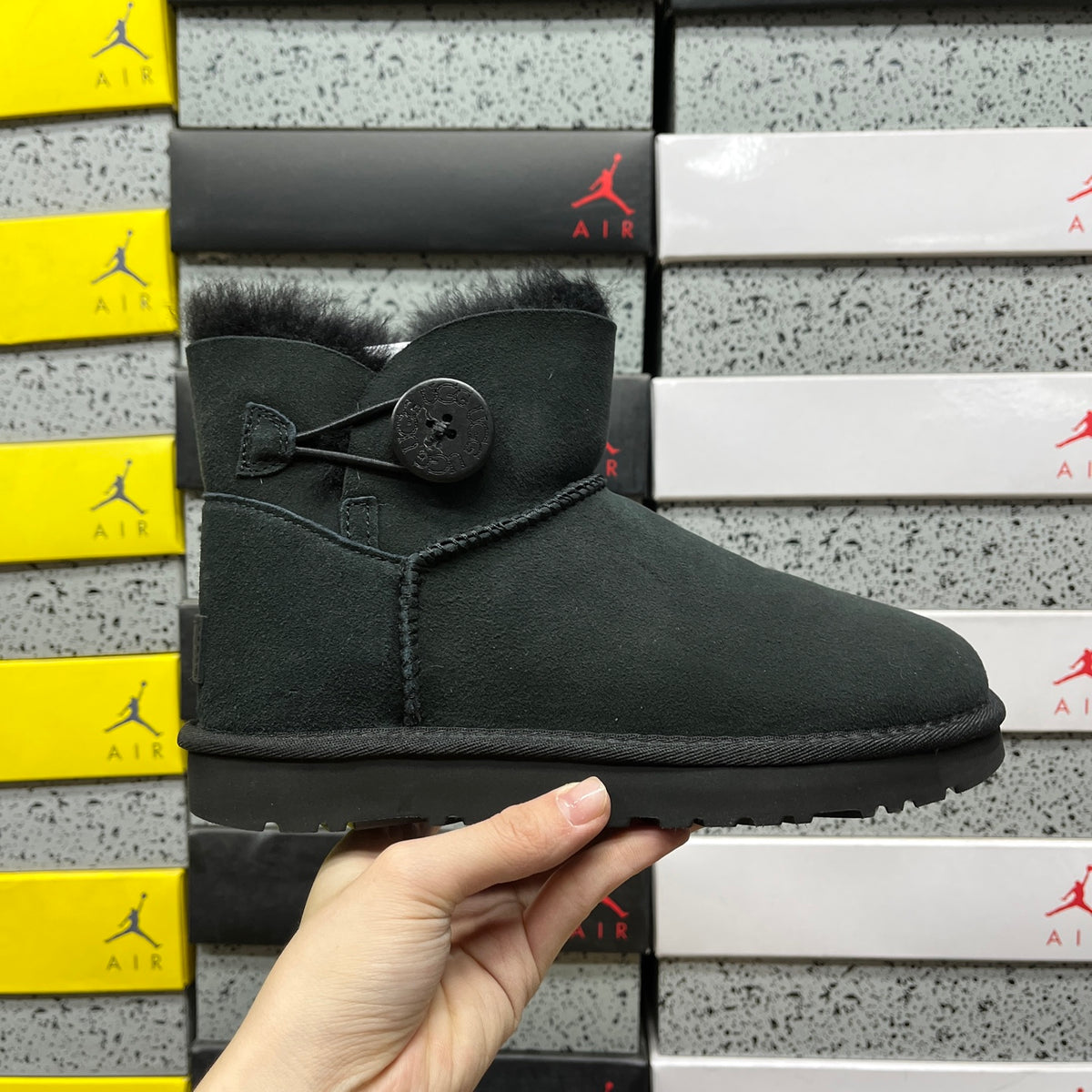 UGG Black Mini Bailey Button II Ankle Boots
