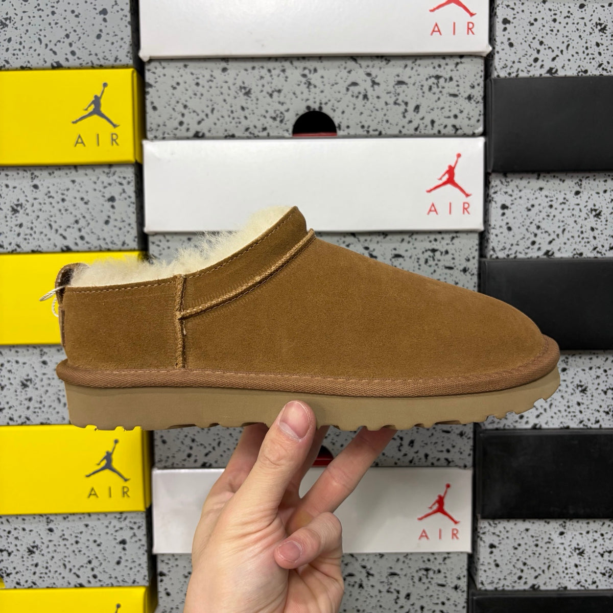UGG Chestnut Low-Cut Mini Slip-On Shoes with Plush Lining