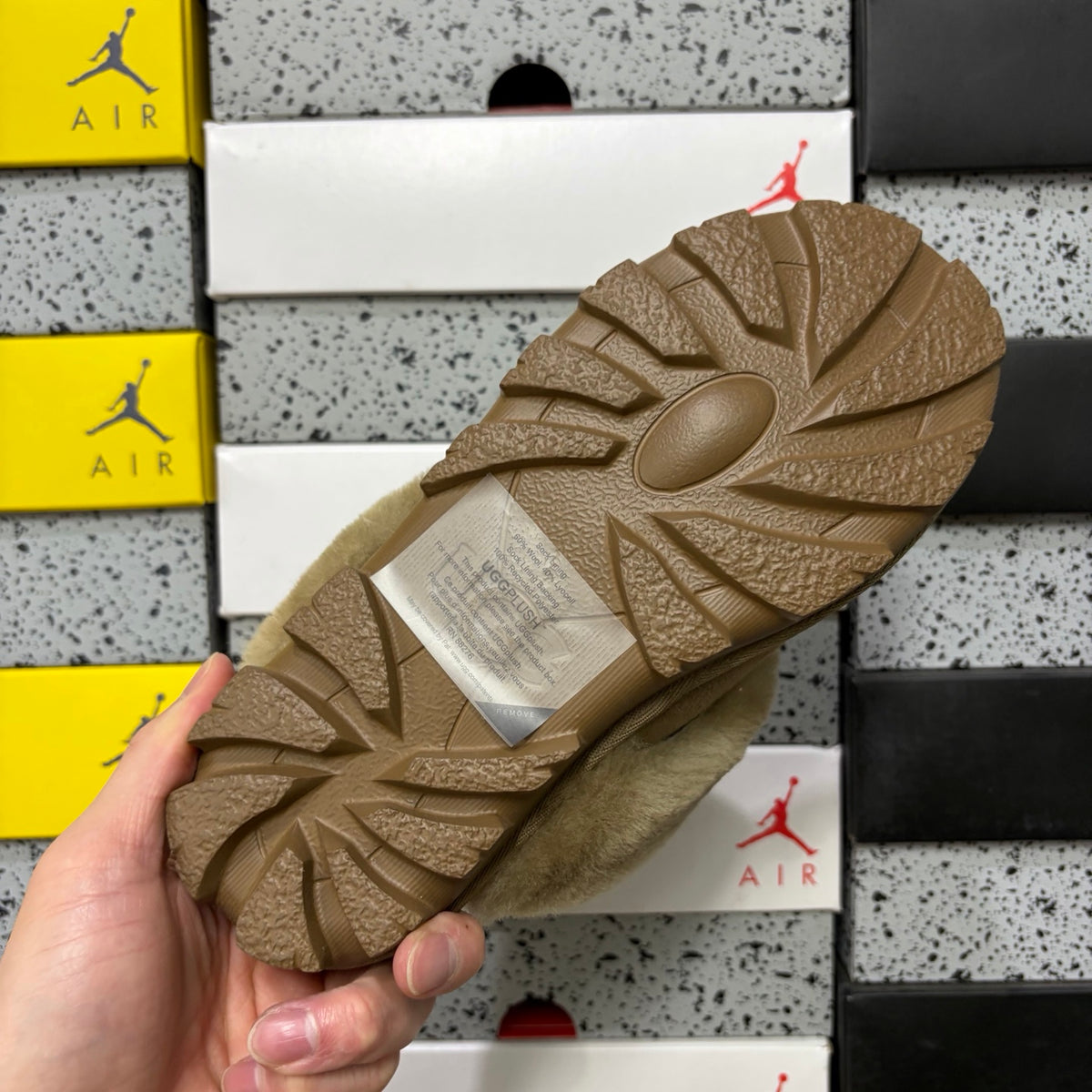 UGG Antelope Brown Open-Back Slippers with Plush Collar