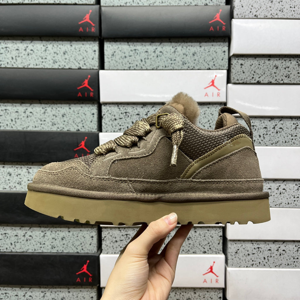 UGG Lowmel Smoky Brown Chunky Lace-Up Sneakers