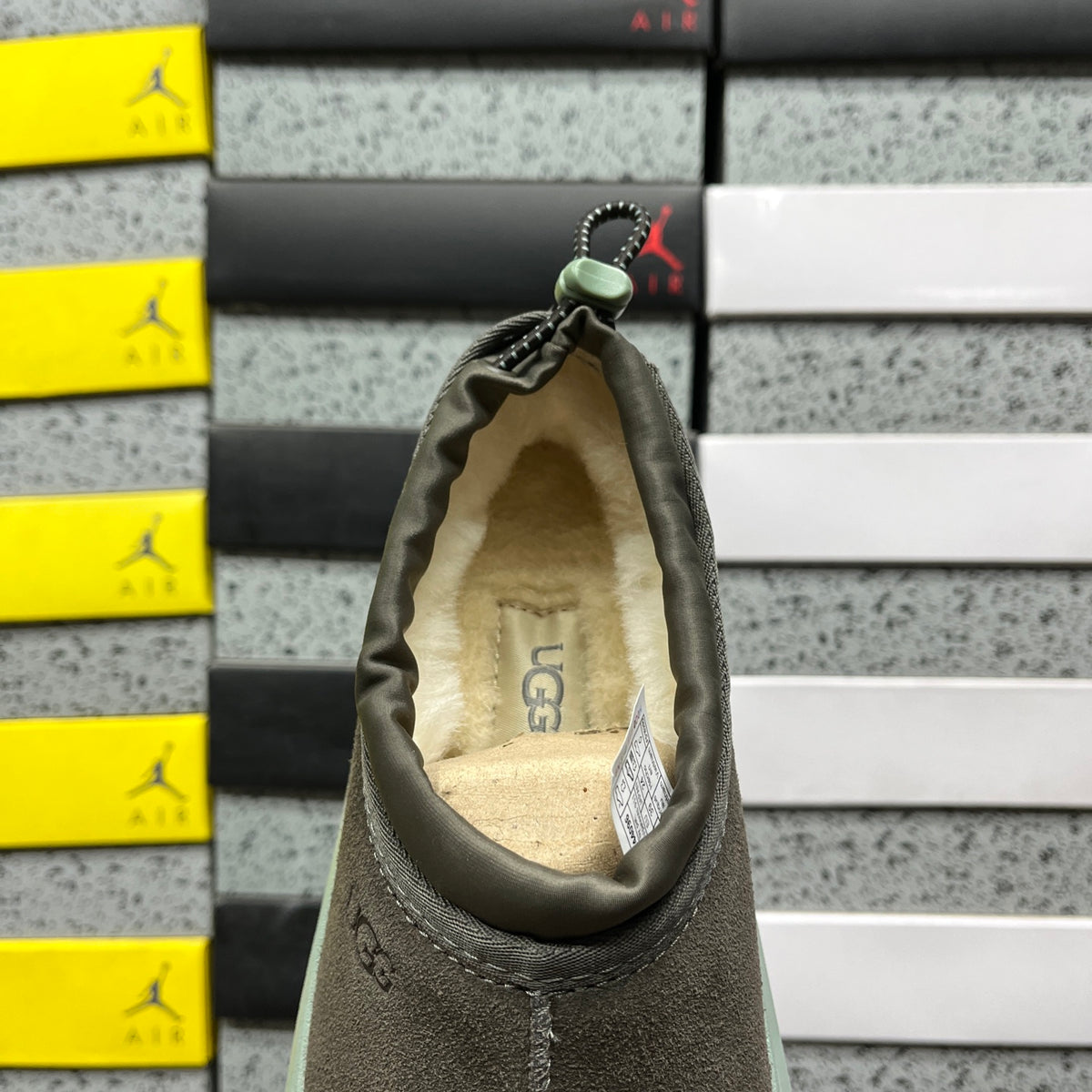 UGG Dark Taupe Slip-On Shoes with Mint Green Chunky Sole