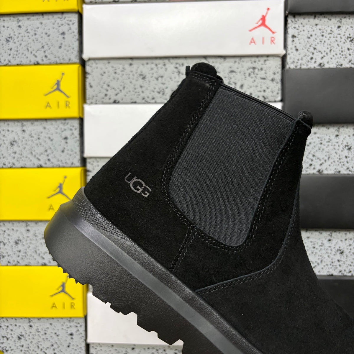 UGG Black Chelsea Ankle Boots with Chunky Lug Sole