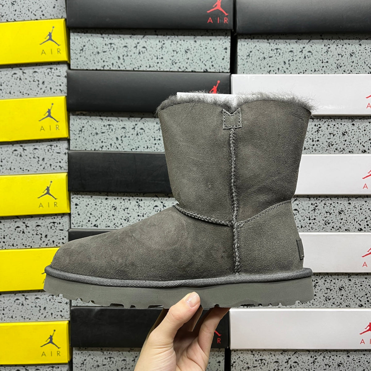 UGG Gray Bailey Button II Winter Boots