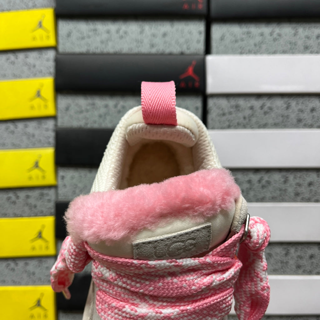 UGG Lowmel White & Pink Chunky Lace-Up Sneakers