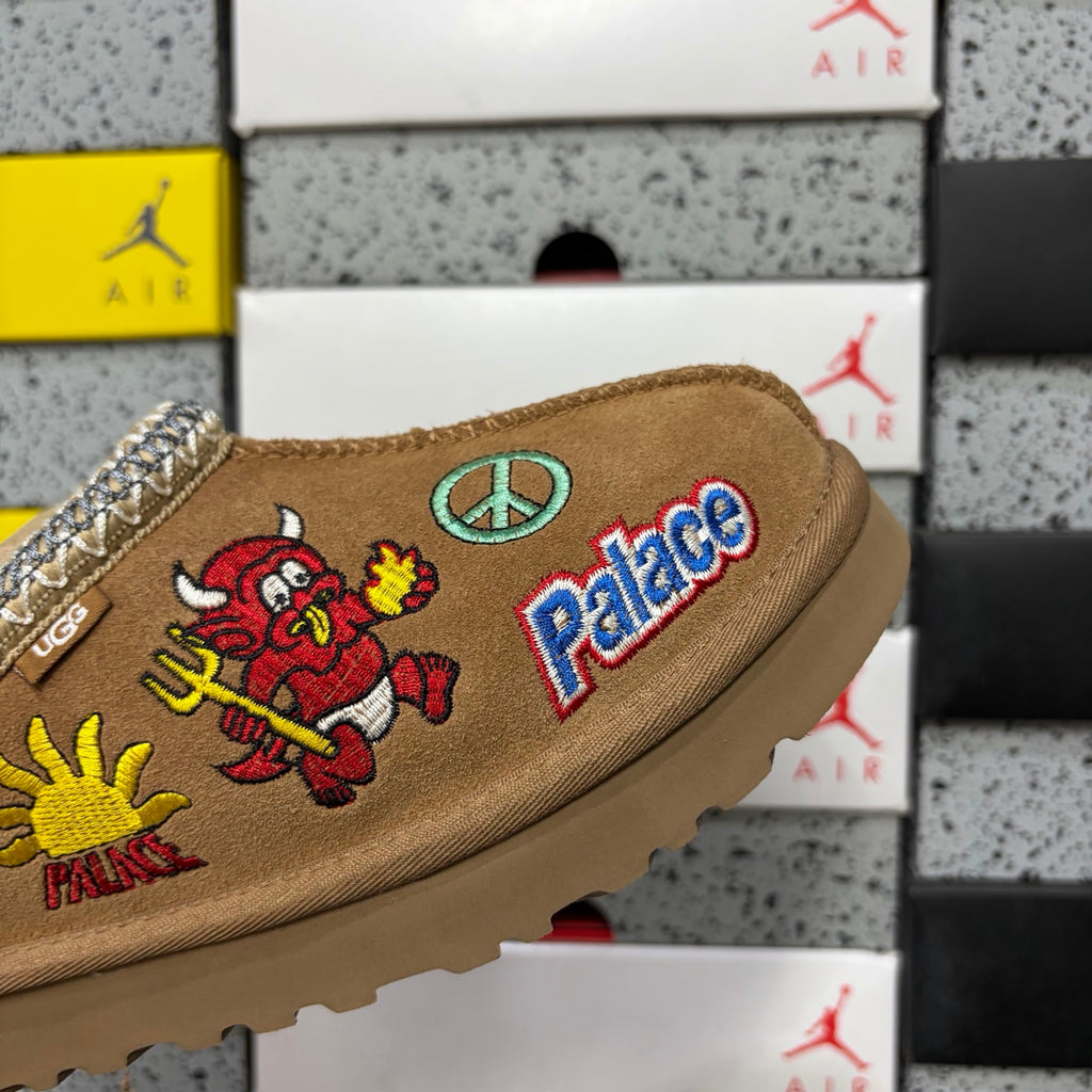UGG Chestnut Cartoon-Embroidered Slip-On Shoes with Braided Trim