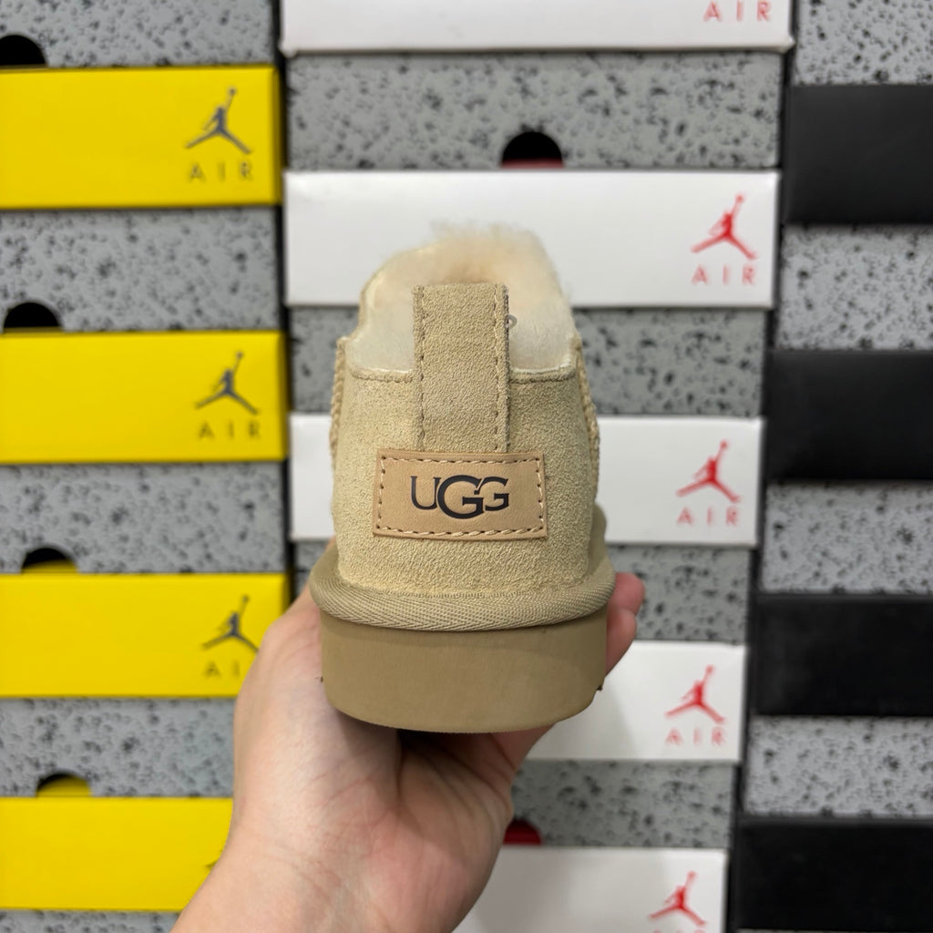UGG Sand Low-Cut Mini Slip-On Shoes with Plush Lining