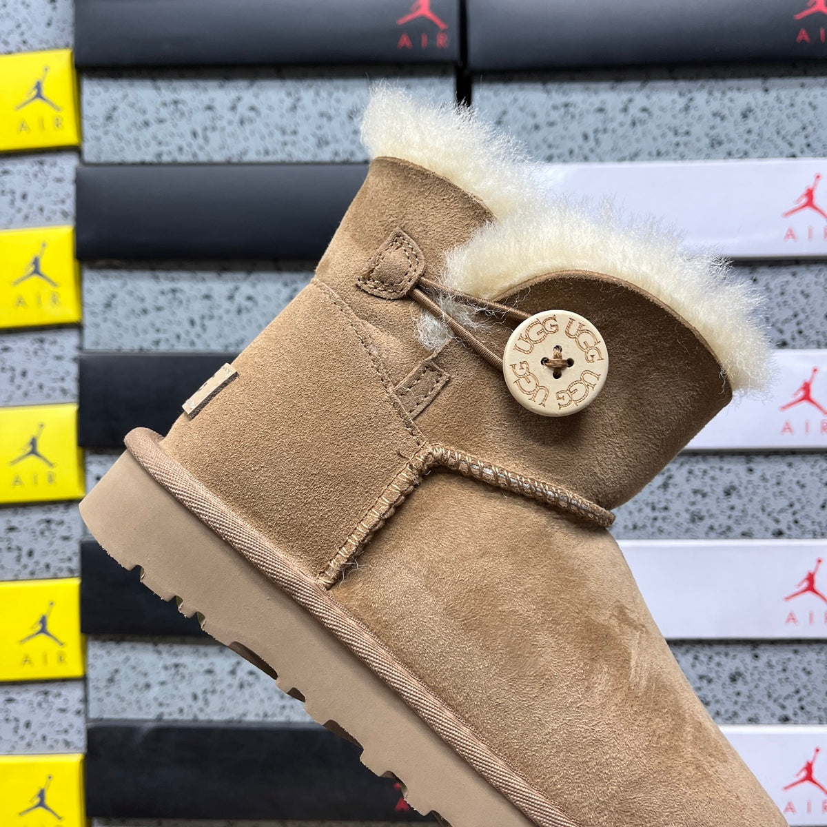 UGG Chestnut Mini Bailey Button II Ankle Boots