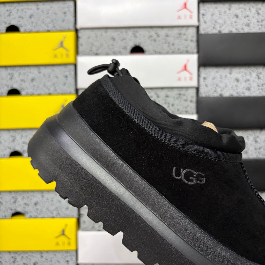 UGG Black Slip-On Shoes with Toggle Collar and Chunky Lug Sole