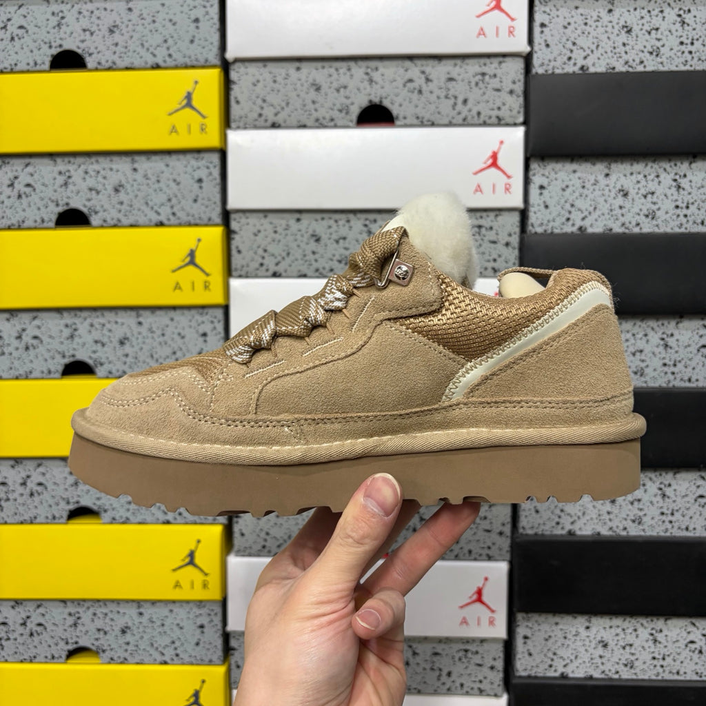 UGG Sand Low-Top Sneakers with Oversized Patterned Laces