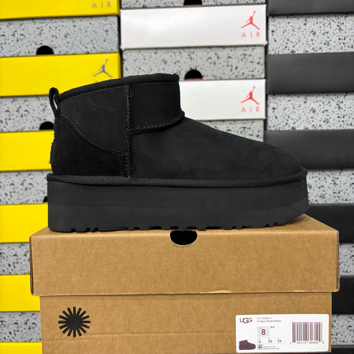 UGG Black Platform Ankle Boots – 3 cm Sole