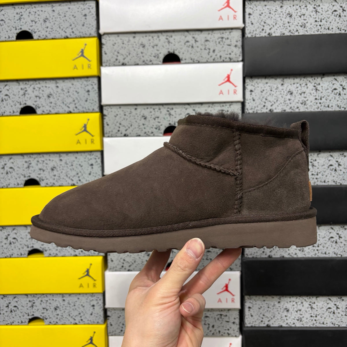 UGG Chocolate Brown Ultra Mini Ankle Boots with Plush Lining