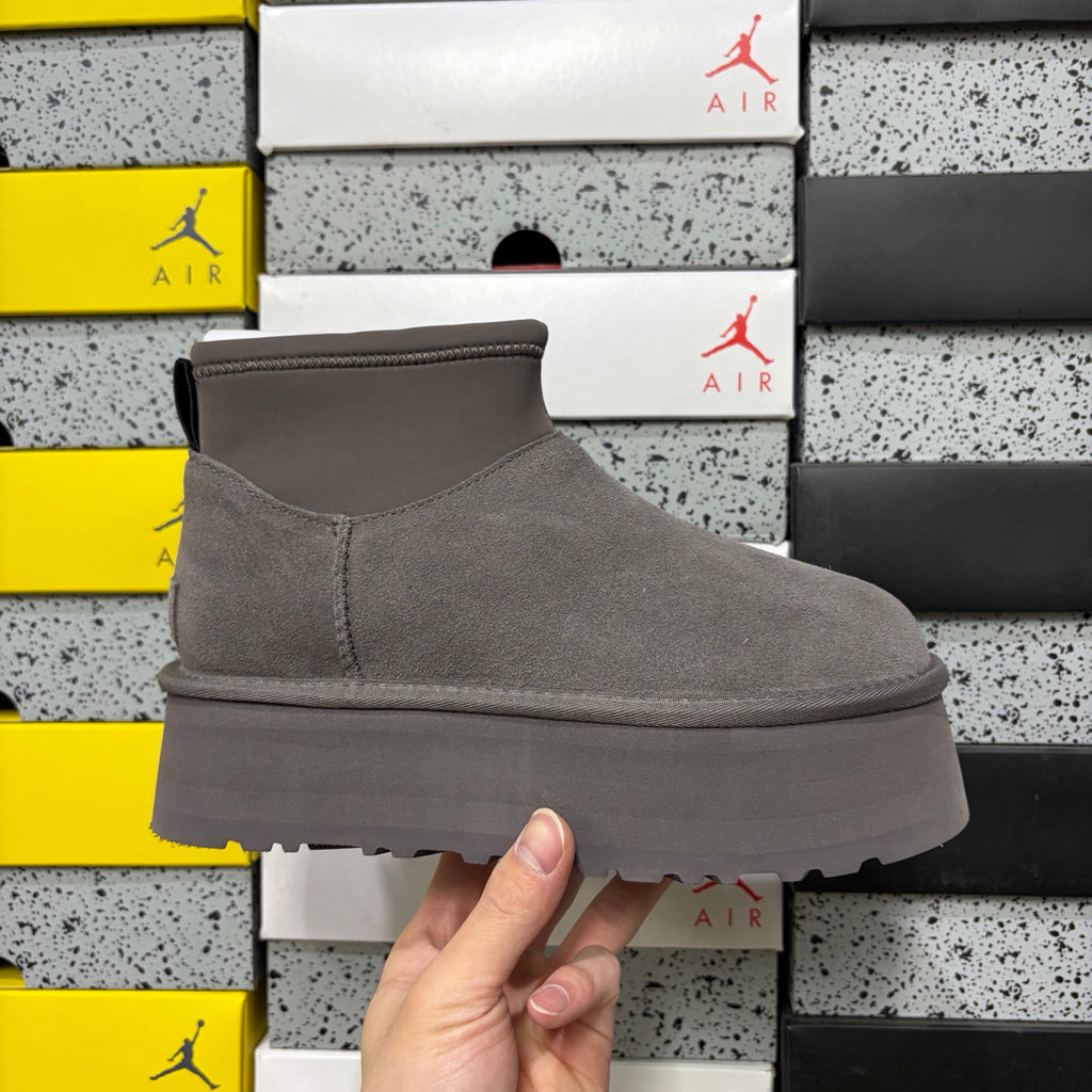 UGG Thundercloud Gray Platform Ankle Boots