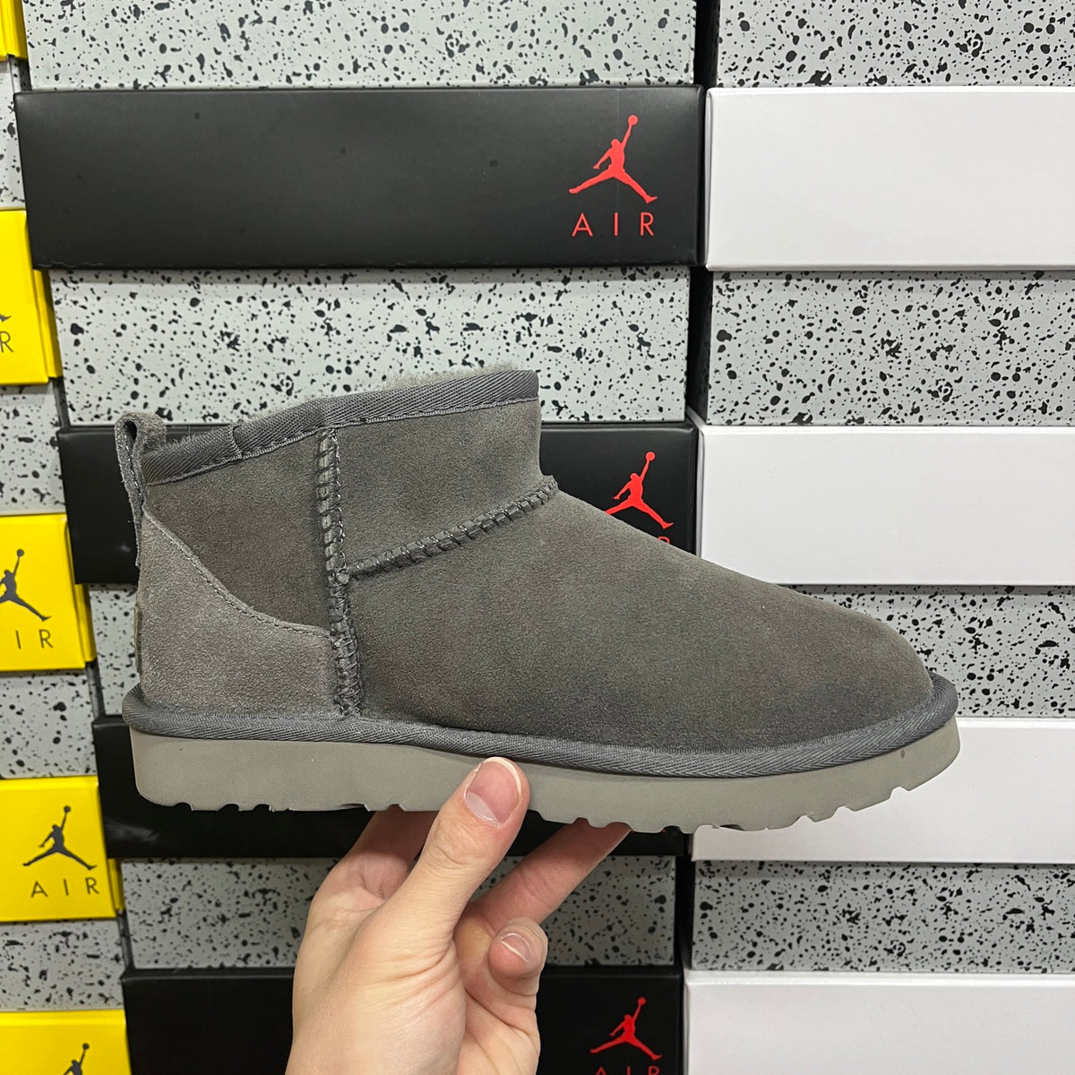 UGG Gray Ultra Mini Ankle Boots