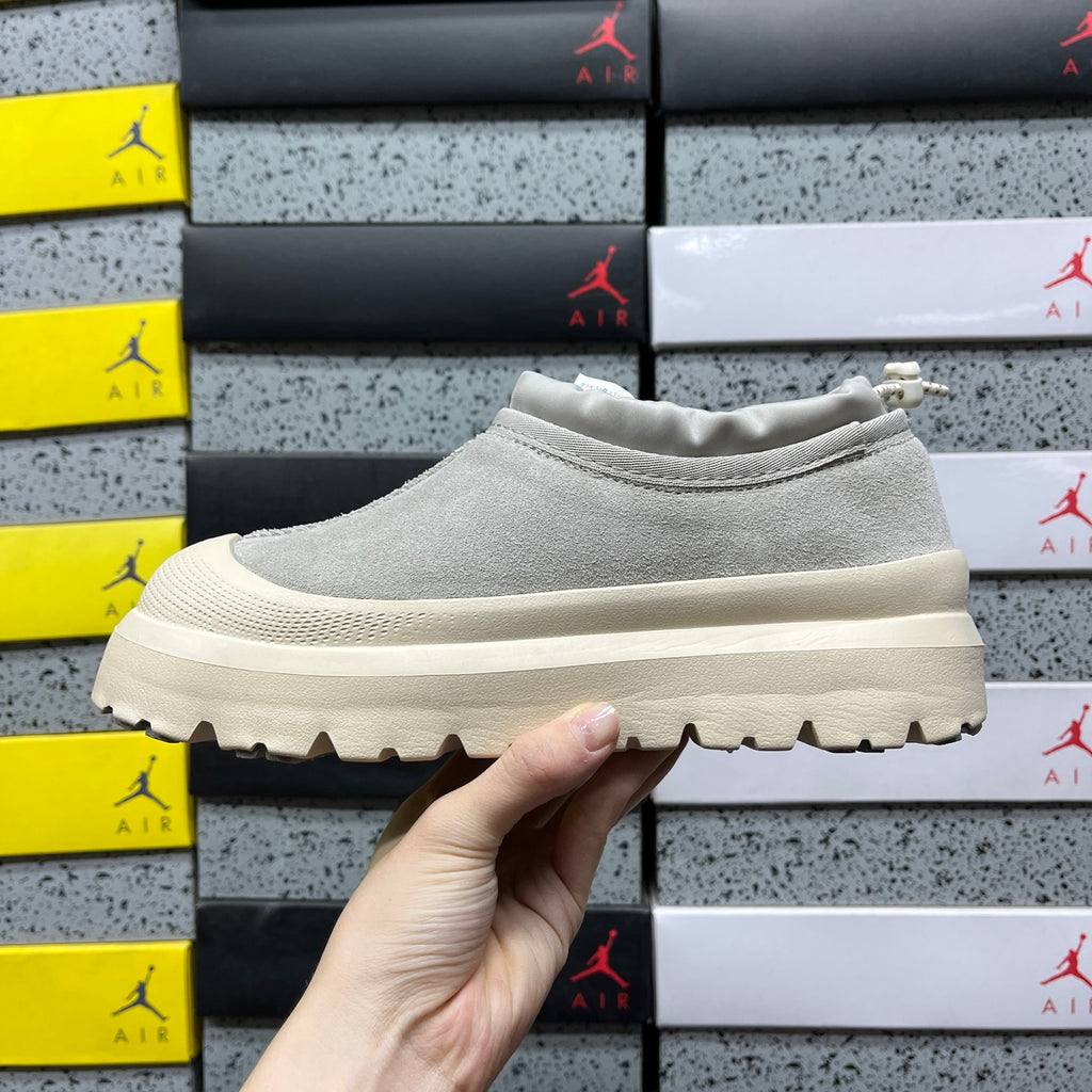 UGG Mist Gray Drawstring Slip-On Shoes with Chunky Cream Sole