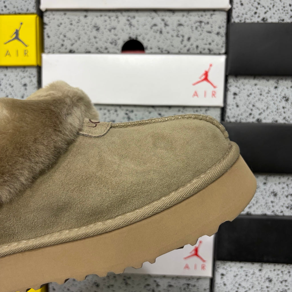 UGG Antelope Brown Slip-On Shoes with Plush Collar