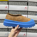 UGG Chestnut Slip-On Shoes with Bright Blue Chunky Lug Sole