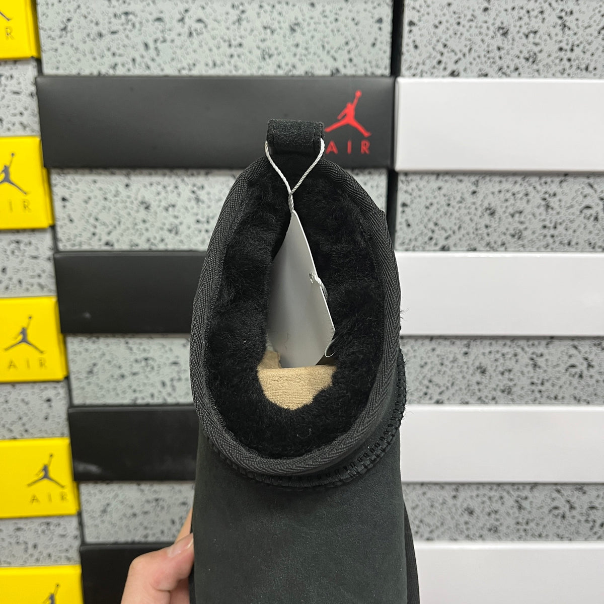 UGG Black Ultra Mini Ankle Boots with Plush Lining