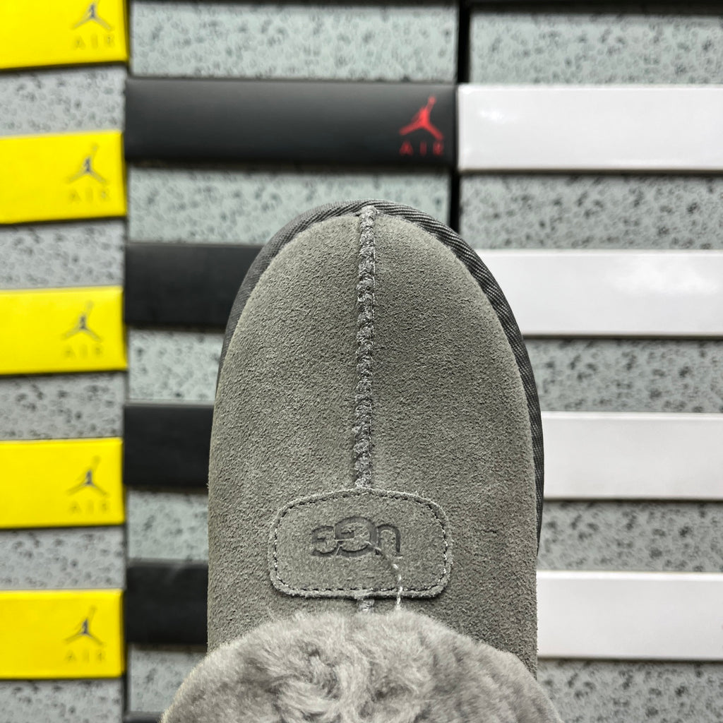 UGG Gray Slip-On Ankle Shoes with Plush Collar
