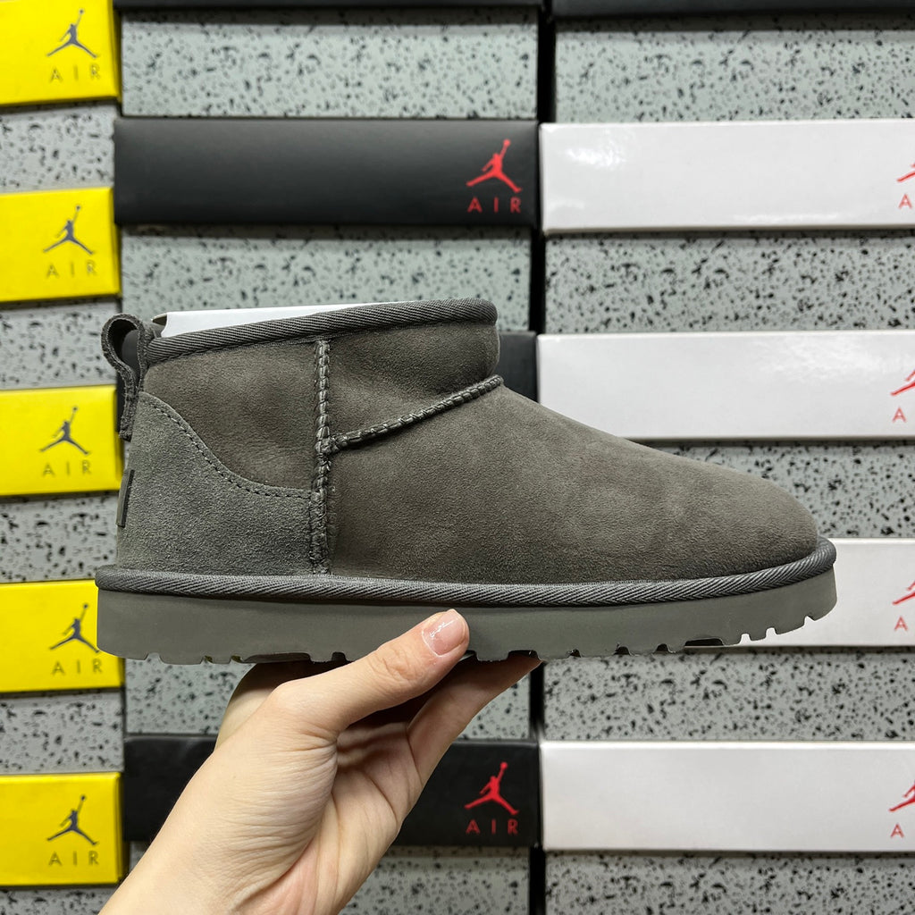 UGG Gray Ultra Mini Ankle Boots